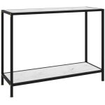 Dcoshop26 - table d'appoint console d'entre meuble de salon 100 x 35 x 75 cm verre tremp aspect marbre ...