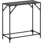 Décoshop26 - table d'appoint console d'entrée meuble de salon 80 x 35 x 81 cm acier et verre noir dec031342 ... Décoshop26 - table d'appoint console d'entrée meuble de salon 80 x 35 x 81 cm acier et verre noir dec031342 ...
