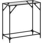 Décoshop26 - table d'appoint d'entrée console avec dessus en verre transparent et acier 80 x 35 x 81 ... Décoshop26 - table d'appoint d'entrée console avec dessus en verre transparent et acier 80 x 35 x 81 ...