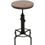 Table de bar comptoir bistro réglable en hauteur repose - pieds siège rotatif design industriel en bois ... Table de bar comptoir bistro réglable en hauteur repose - pieds siège rotatif design industriel en bois ...
