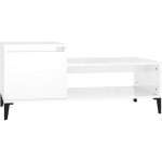 D�coshop26 - table basse design moderne et contemporaine 100 x 50 x 45 cm bois d'ing�nierie blanc brillant ...