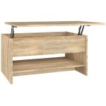 D�coshop26 - table basse avec plateau relevable design intemporel 80 x 50 x 40 cm bois d'ing�nierie couleur ...