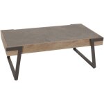 Décoshop26 - table basse table de salon 43x120x64 cm pierre frittée aspect marbre gris bois gris - marron ... Décoshop26 - table basse table de salon 43x120x64 cm pierre frittée aspect marbre gris bois gris - marron ...