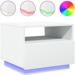 D�coshop26 - table basse de salon design moderne avec lumi�res led 50 x 49 x 40 cm bois d'ing�nierie ...