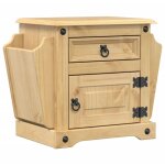 D�coshop26 - table de chevet avec tiroir et compartiment avec porte 45 x 35 x 47, 5 cm bois de pin massif ...