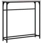 D�coshop26 - table console meuble d'entr�e 75 x 19, 5 x 75 cm bois d'ing�nierie gris et m�tal dec032234 ...
