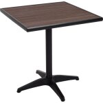 D�coshop26 - table de jardin balcon bistro terrasse rev�tement en aluminium aspect bois marron fonc� ...