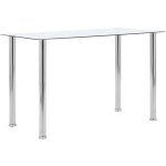 D�coshop26 - table de salle � manger design classique 120 x 60 x 75 cm verre tremp� transparent dec036913 ...