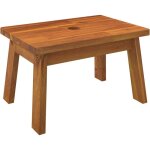 Tabouret assise escabeau support plantes 38 x 26 x 22 cm en bois d'acacia brun dec026380