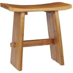 Dcoshop26 - tabouret assise support plante design rustique bois de teck massif brun dec026335