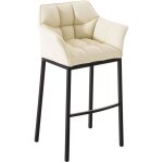 Décoshop26 - tabouret de bar chaise haute de comptoir couture carrées assise en pvc crème 4 pieds stables ... Décoshop26 - tabouret de bar chaise haute de comptoir couture carrées assise en pvc crème 4 pieds stables ...