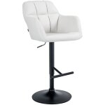 Tabouret de bar chaise haute x1 fonction rotation 360° en pvc blanc avec coutures décoratives piètement ... Tabouret de bar chaise haute x1 fonction rotation 360° en pvc blanc avec coutures décoratives piètement ...