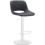Tabouret de bar chaise haute x1 avec repose - pieds en pvc noir pitement mtallique blanc 100004588