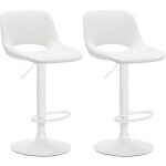 Décoshop26 - tabourets de bar chaises haute x2 avec repose - pieds en pvc blanc piètement métallique ... Décoshop26 - tabourets de bar chaises haute x2 avec repose - pieds en pvc blanc piètement métallique ...