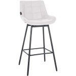 Décoshop26 - tabouret de bar pivotant x1 avec repose - pieds revêtement en pvc blanc piètement à quatre ... Décoshop26 - tabouret de bar pivotant x1 avec repose - pieds revêtement en pvc blanc piètement à quatre ...