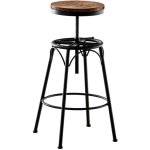 Dcoshop26 - tabouret de bar x1 style industriel contemporain hauteur rglable en mtal noir et assise ...