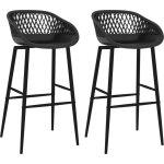 D�coshop26 - tabourets de bar x2 chaises haute aspect de maille pp noir dec029399