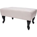 Tabouret repose - pieds ottoman chesterfield avec motif diamant 39x77x47cm pvc crme 040003737