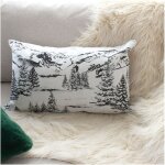 Decostars - coussin d�coratif d�houssable style montagne gris anthracite 30x50 cm