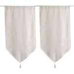 Decostars - paire de petits rideaux aspect lin finition pointe ecru 60x90 cm
