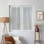 Decostars - paire de petits vitrages � plumetis en organza blanc 60x160 cm