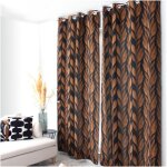 Decostars - rideau à ?illets motifs feuilles 140x240cm - 140x240cm - noir Decostars - rideau à ?illets motifs feuilles 140x240cm - 140x240cm - noir