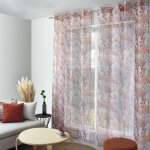 Voilage color motif exotique terracotta 140x240 cm