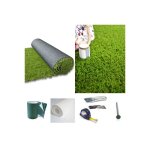 Dcoweb - gazon synthtique vincennes - 35mm - 2m x 25ml + kit de pose sur sol meuble avec couteau alu ...