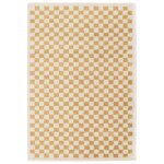 Dcoweb - tapis damier  poils longs - colorama - jaune rtro - 160 x 230 cm