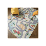 Dcoweb - tapis de jeu enfant - circuit de voiture - campagne - 160 x 230 cm