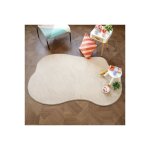 D�coweb - tapis en mati�re recycl�e de forme organique - re - cycle - beige - 160 x 240 cm