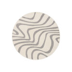 Dcoweb - tapis rond de salon en relief - belle - le - vagues grises et crme -  160 cm