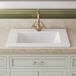 Deervalley - vasque � encastrer en c�ramique blanche - mod�le rectangulaire 53 x 46 cm avec trop - plein ...