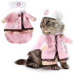 D�guisement d'infirmi�re pour animaux de compagnie pour halloween, tenue cr�ative pour chien debout. ...