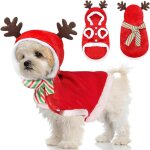 Deguisement de nol pour chien chat, costume de noel avec charpe accessoire tenue pour animal de compagnie, ...