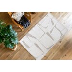 Deladeco - tapis crme moderne abstrait vela crme 120x170