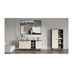 Demeyere - ensemble sjour - enfilade, buffet haut, table - kent - chene de fil / sidewalk