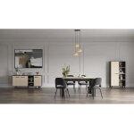 Demeyere - ensemble séjour - enfilade, buffet haut, table - kent - chene de fil / sidewalk Demeyere - ensemble séjour - enfilade, buffet haut, table - kent - chene de fil / sidewalk