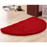 Demi - cercle tapis salle bain, doux absorbant chenille tapis de baignoire duveteux antid�rapante tapis ...