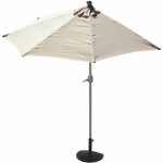Hhg - jamais utilis] demi - parasol aluminium parla pour balcon ou terrasse, ip 50 + , 300cm, crme ...