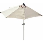 Hhg - jamais utilis] demi - parasol aluminium parla pour balcon ou terrasse, ip 50 + , 300cm, crme ...