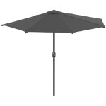 Idmarket - demi parasol de balcon plage corte gris 2, 7x1, 35 m avec housse