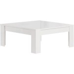 Denae - table basse carr�e 100cm laqu�e blanc brillant