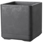 Deroma - pot de fleur cube cosmo - anthracite - a r�serve d'eau - roulettes - 38 cm