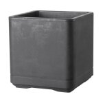 Deroma - pot de fleur cube cosmo - anthracite - a rserve d'eau - roulettes - 38 cm