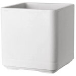 Deroma - pot de fleur cube cosmo - perle - a r�serve d'eau - roulettes - 38 cm