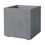 Deroma - pot de fleur cube millennium r - ashgrey - a rserve d'eau - 39 cm