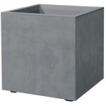 Deroma - pot de fleur cube millennium r - ashgrey - a r�serve d'eau - 39 cm