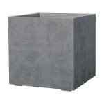Pot de fleur cube deroma - millennium r - ashgrey - a rserve d'eau - roulettes 49 cm