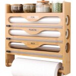 Derouleur film alimentaire avec porte essuie tout et �tag�re � �pices, distributeur papier aluminium ...